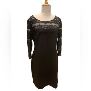 Jessica Howard lace, 3/4 length sleeve little black dress